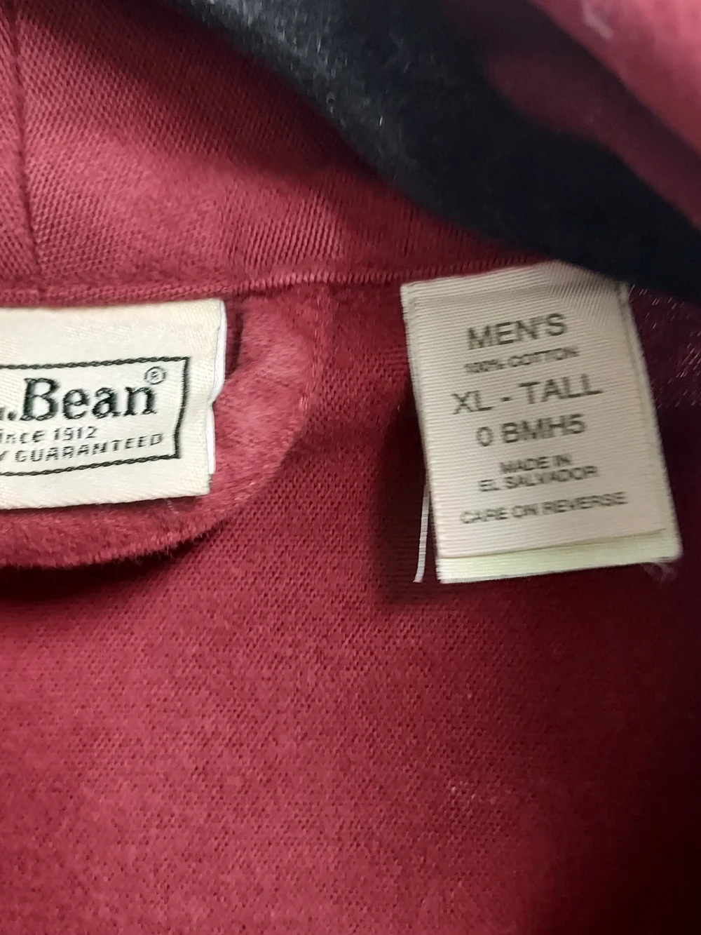 Men's: LL.Bean 3 Pocket Long Robe - Burgundy Brushed Flannel 100% Cotton. XLT